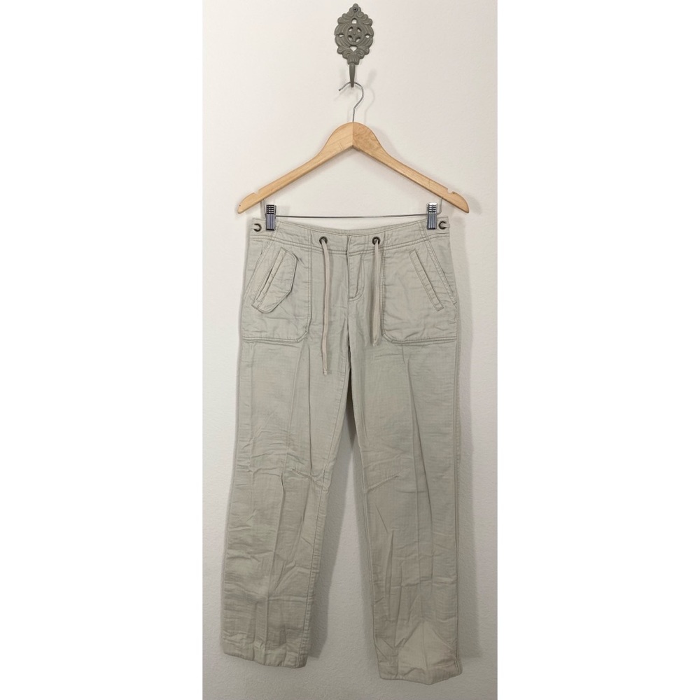 Hei Hei By Anthropologie • Cream Straight Leg Casual Minimalistic Cotton Pant